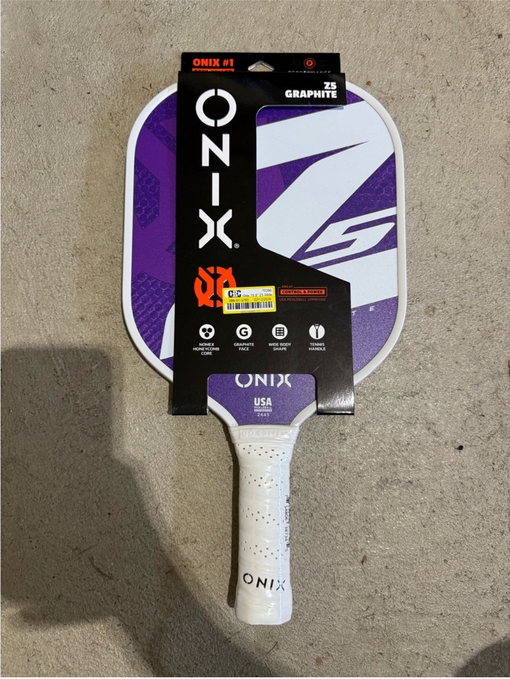 ONIX Graphite Z5 Pickleball Paddle - Purple and White NWT
